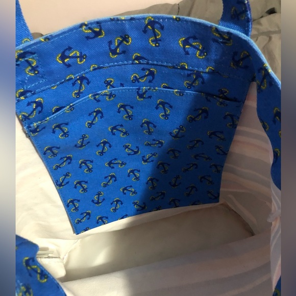 Punctuate Canvas Tote Beach Bag Stripes Anchors Primary Colors NICE - Picture 3 of 9